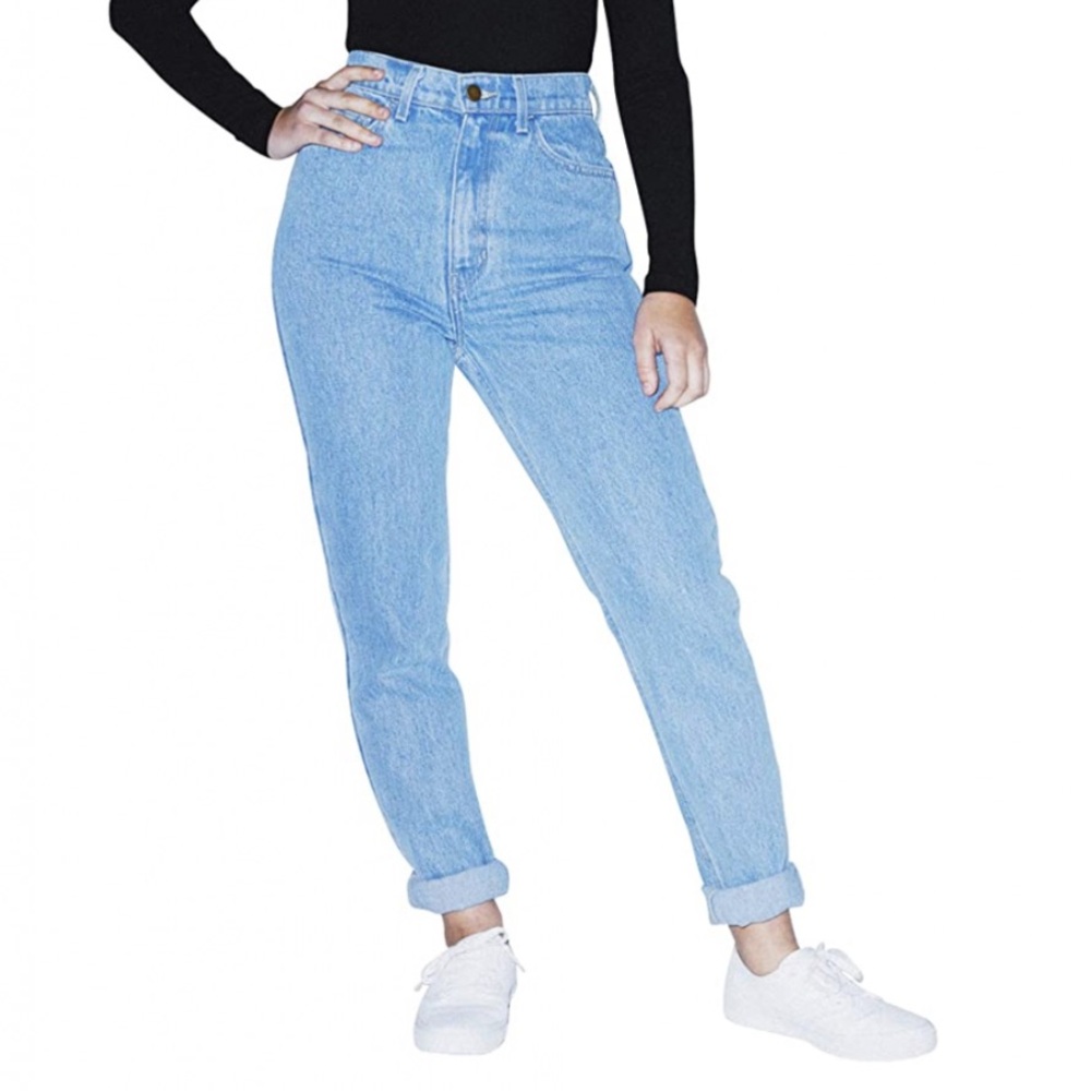 American Apparel Light Wash Mom Jeans